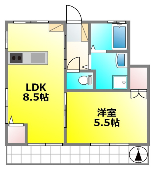 【間取り】 | クレール(関野町) 