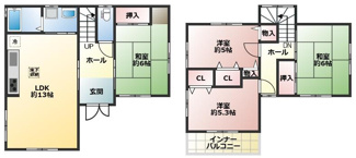【間取り】 | 加古川市平岡町二俣　一戸建て | 2280万円、4LDK、土地面積119.61平米、建物面積87.07平米♪
■ゆとりのある4LDK物件♪