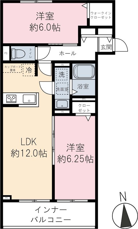 (仮称)新町6丁目パレスの間取り