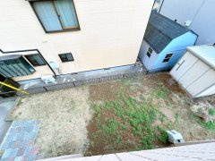 つくばみらい市西ノ台南　中古戸建の庭|【リフォーム中3/9更新】庭。防草シートを敷く予定です。