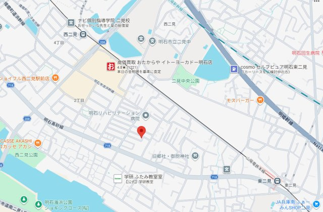 明石市二見町西二見（全１棟）新築　の地図