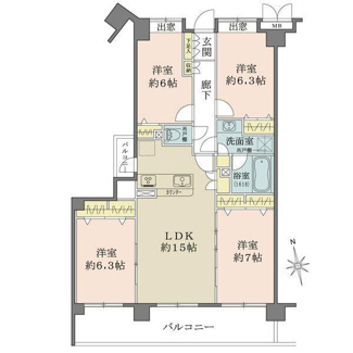  | LDKと洋室2室が南向きバルコニ…