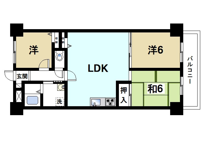 ライオンズマンション学園前の間取り|使いやすい間取りです
