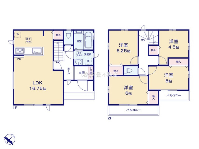 《仲介手数料無料》岩槻区太田１丁目5-1-2新築一戸建てハートフルタウンの間取り