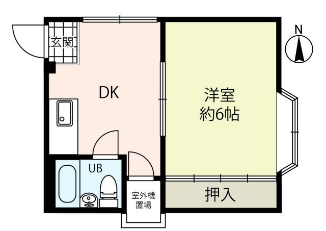 パークサイド平野Ａの間取り|1DK＊専有面積20.82㎡