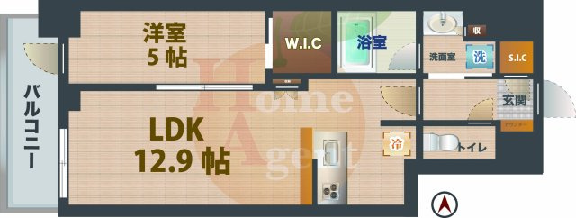 【間取り】 | コンフォリア・リヴ永福町 | 1LDKのお部屋です。