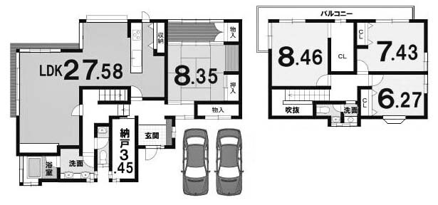 【間取り】 | 桂坂御陵大枝山町一丁目 一戸建 | 4LDK　建延174.45㎡