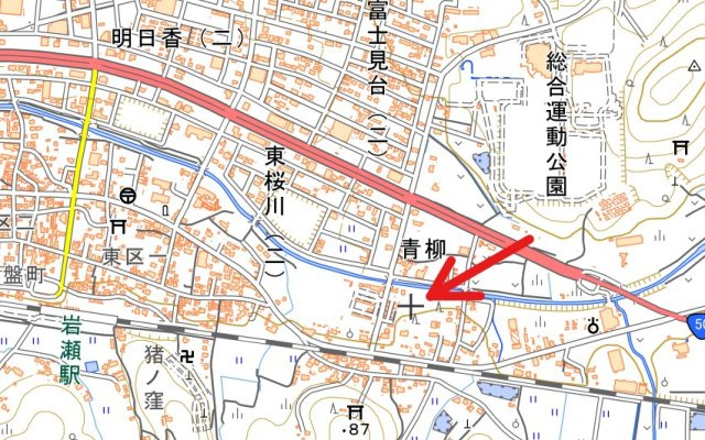 桜川市青柳　土地の地図