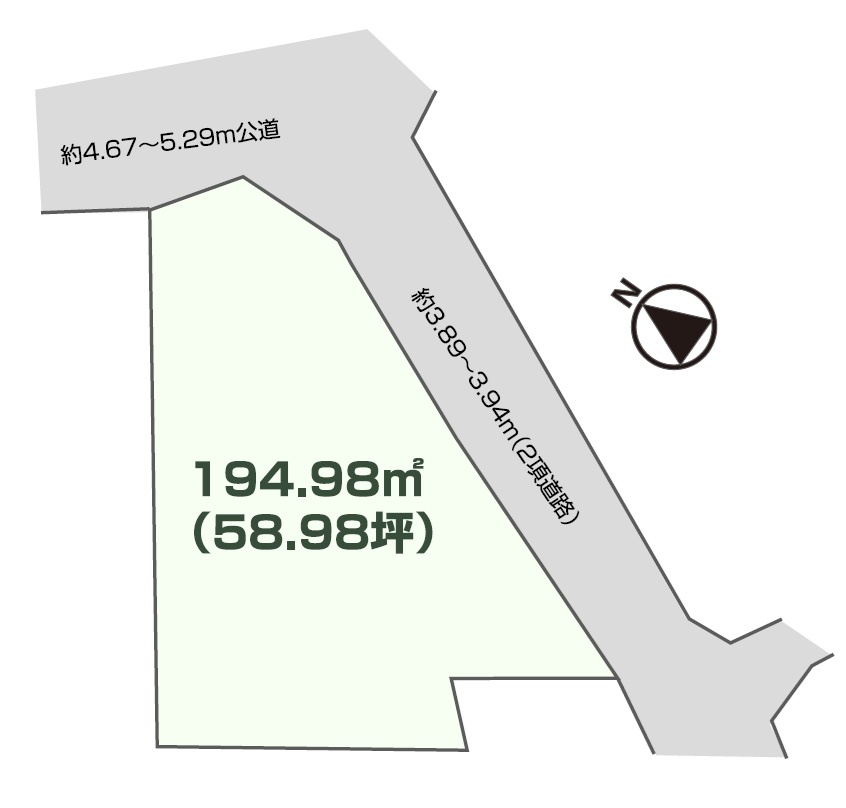 明石市大久保町大久保町　土地の土地図|敷地約58.9坪です。