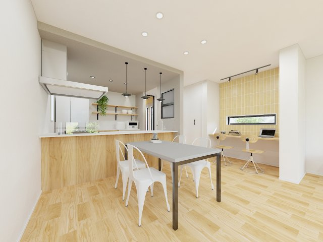 ◎茅ヶ崎市浜竹4丁目　新築戸建　3号棟のダイニング|室内の完成イメージ◇