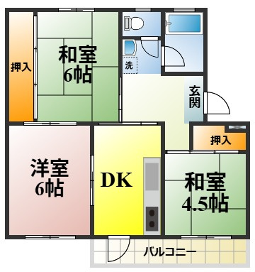 鶴山台40号棟の間取り