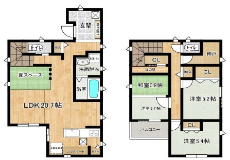 垂水区旭が丘3丁目　中古戸建ての間取り