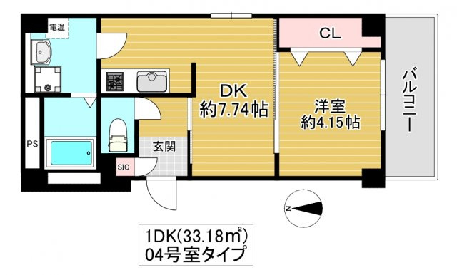 東大阪市高井田本通７丁目の賃貸マンションの間取り