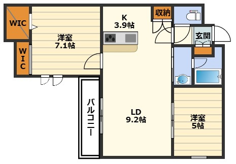 内代レジデンスノースの間取り