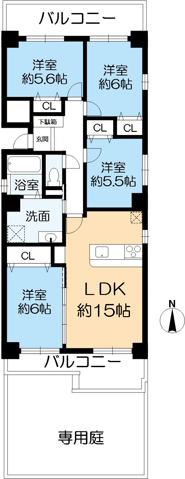 ラ・ヴェール芦屋Ⅲ6号棟の間取り