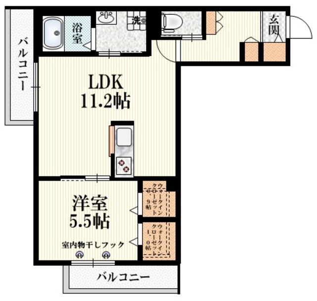 エトワール中村の間取り|★全住戸角部屋★　★ネットWi‐Fi無料★