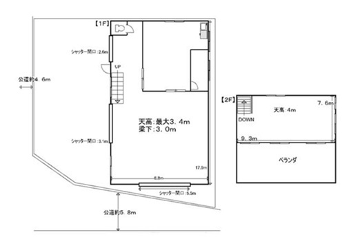 松戸市大橋の倉庫の間取り