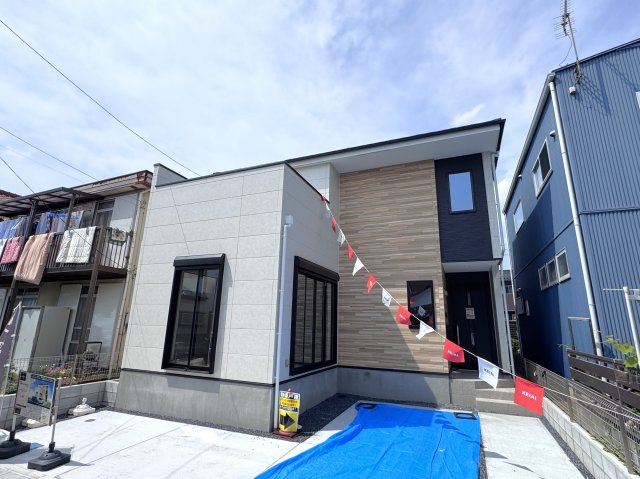 柏市青葉台２丁目新築戸建【酒井根西小学校：10分】の外観|完成済み内覧可能です！！