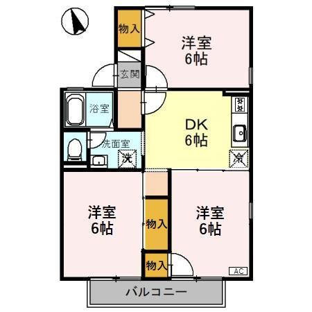 セジュール城東　B棟の間取り