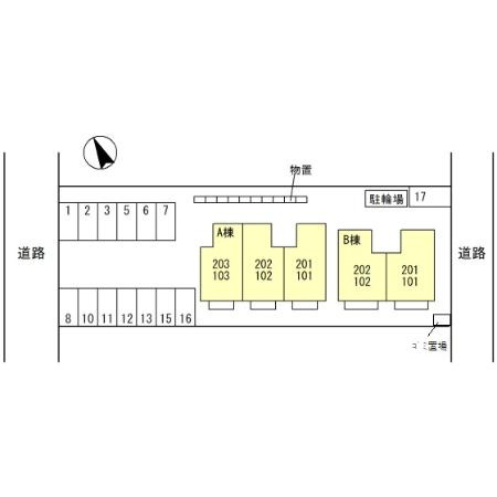 セジュール城東　B棟の区画図