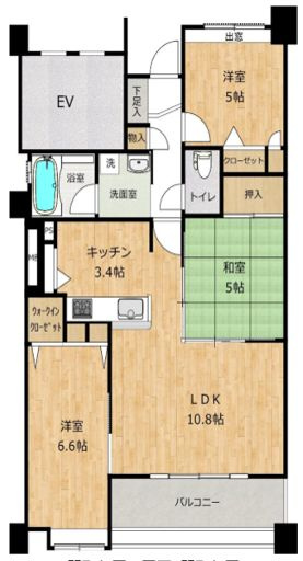 ランドゥール久留米セントラルステージの間取り|72.98㎡の3LDKです☆
