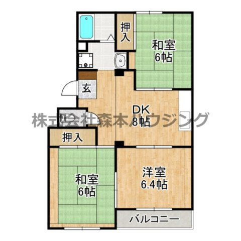 【間取り】 | 　ハピネス西口Ⅱ