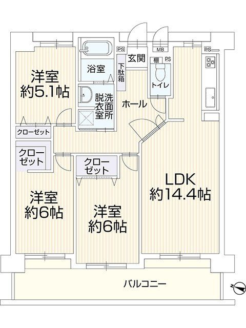 エイルヴィラ大橋南の間取り|間取り