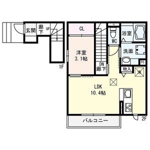 【間取り】 | セジュール・F　B棟　