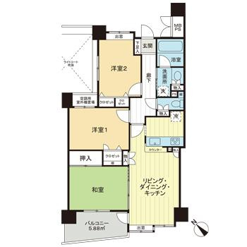 ライオンズプラザ井土ヶ谷第２の間取り