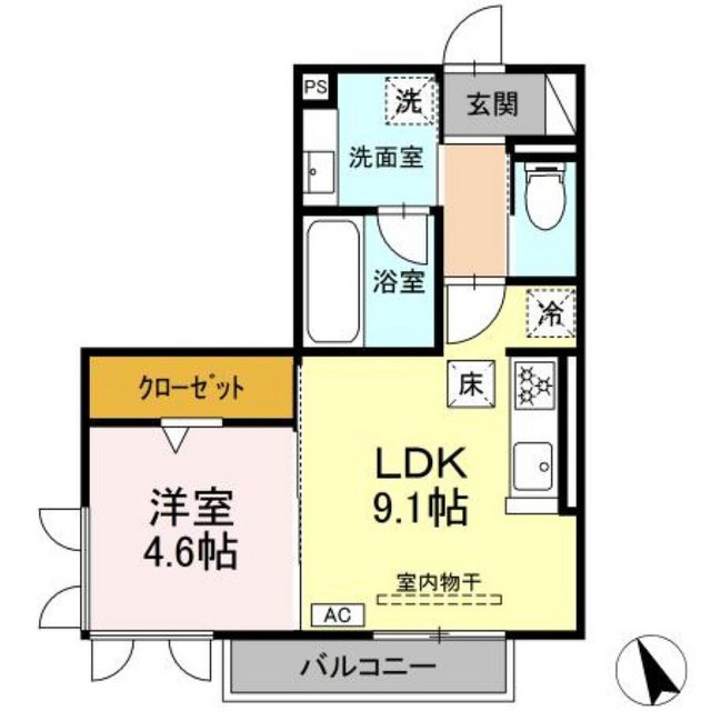 ワイズヴィラ岐南ＷＥＳＴの間取り