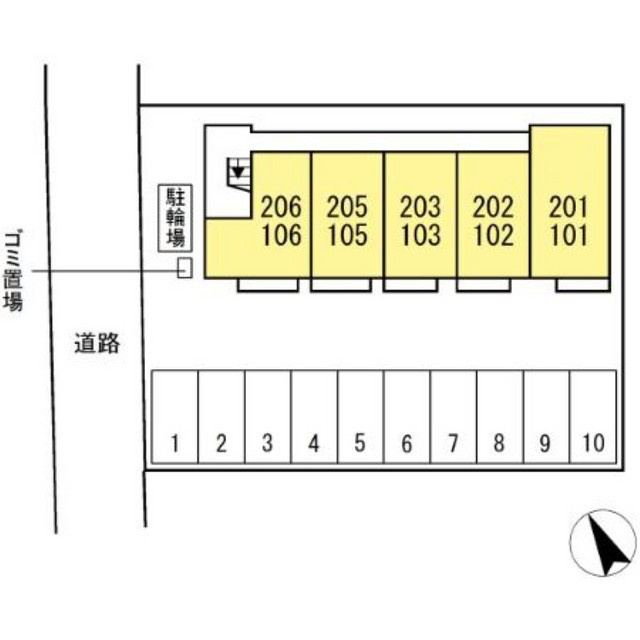 ワイズヴィラ岐南ＷＥＳＴの駐車場