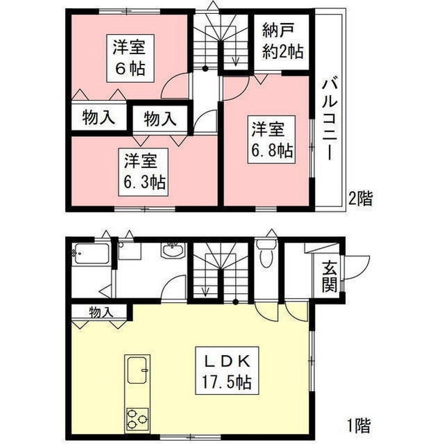 岐阜市錦町６丁目の一戸建ての間取り