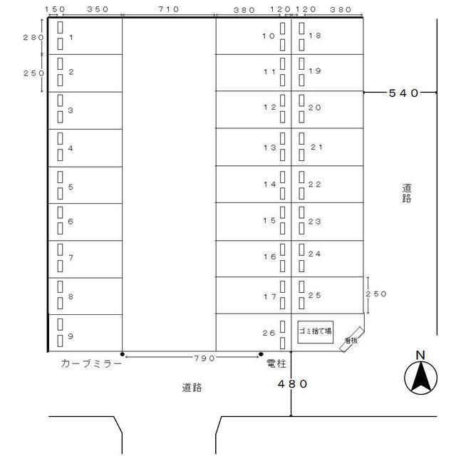 岐阜市西荘３丁目の駐車場の間取り