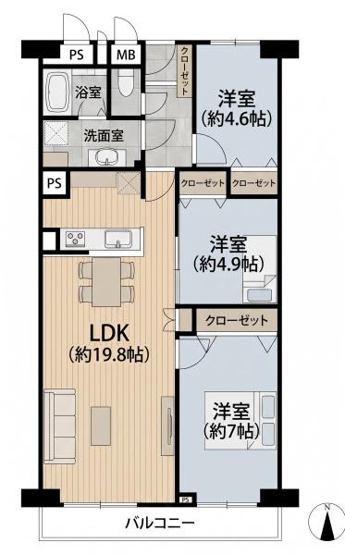 【間取り】 | 労住まきのハイツ3号棟