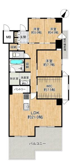 【間取り】 | ラ・メール狩口3番館