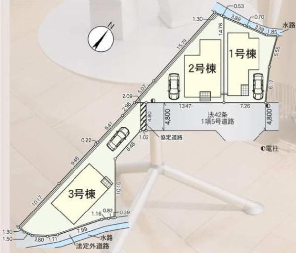 交野市 私市　第１１  新築 一戸建て １号棟の区画図