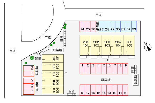 アスペンベールＦの駐車場|駐車場