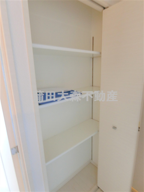 プレール・ドゥーク蒲田Ⅱの収納|トイレ向かい廊下の収納棚