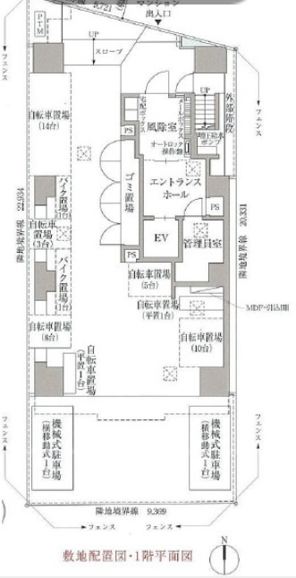 プレール・ドゥーク蒲田Ⅱの区画図