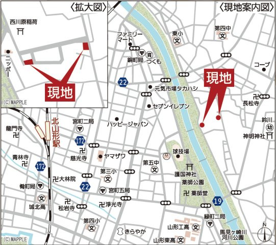 【地図】 | Cradle garden　山形市印役町第8　1号棟 | ★内覧予約でブランド米2kg★