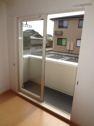 熊本市北区植木町一木のアパートのバルコニー|広々としたバルコニーです