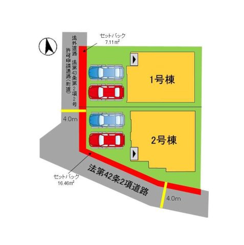 糟屋郡宇美町平和2丁目第5-2棟（2号棟）の区画図|配置図（2号棟）
