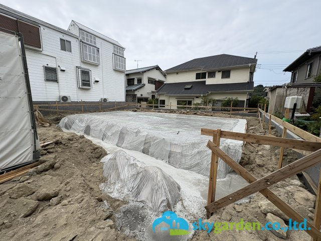 鎌倉市津２期　新築戸建　全１棟の外観|令和8年7月24日撮影（工事中）