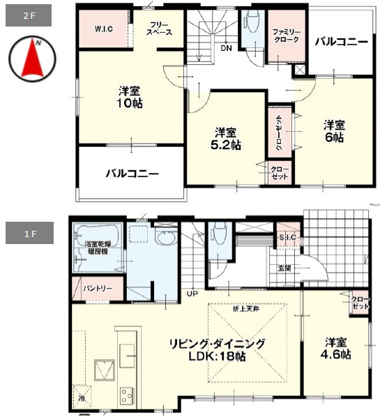 高崎市吉井町1期（全2棟）2号棟の間取り