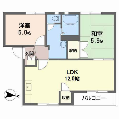 リバーサイドⅡ　A棟の間取り