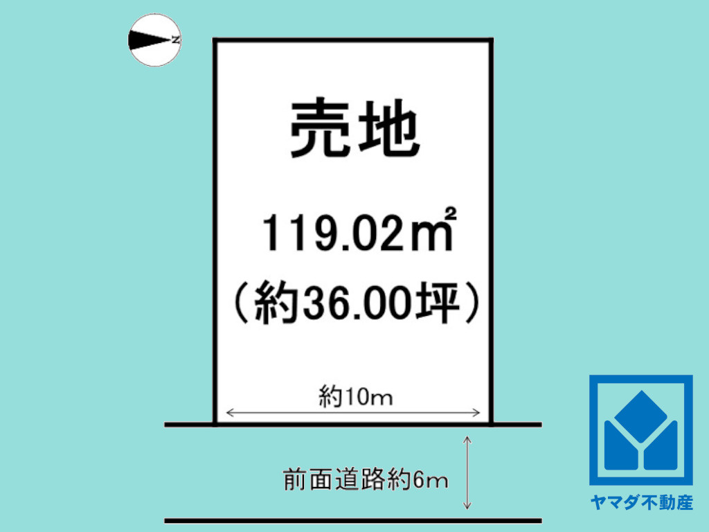 長岡京市開田4丁目の土地図|図面と現況が異なる場合は現況を優先いたします。