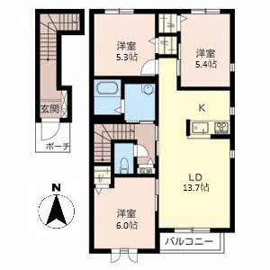 ファミール桜Ａ棟の間取り