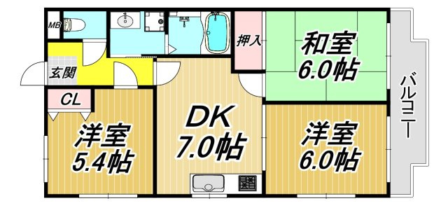 グランエクセル武庫の間取り