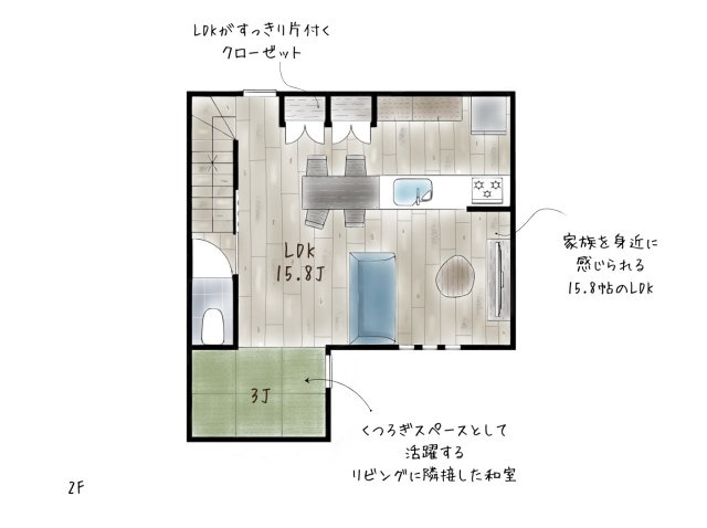高槻市深沢本町　モデルハウスの間取り