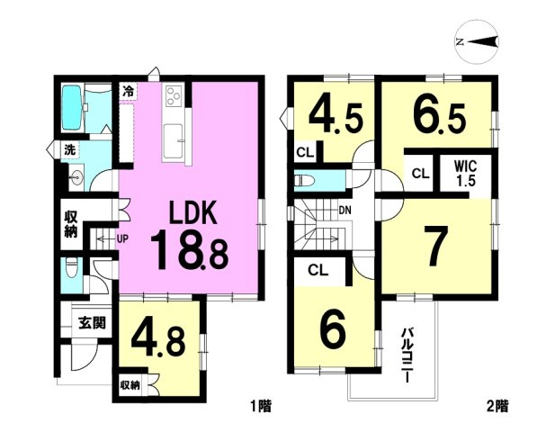篠原町 1期　全3棟の間取り|5LDKの間取りになります。